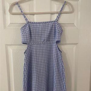 Caution to the Wind Blue Gingham Mini Dress - Small